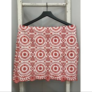 LOFT Orange Hand Made Mini Skirt